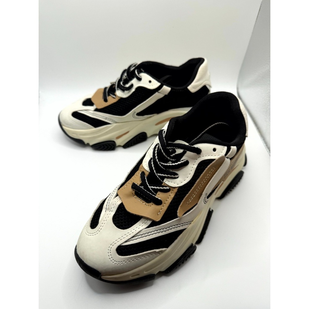 Steve Madden Possession POSS03S1 Womens 6 M Black‎ Tan Lace-Up Platform Shoes